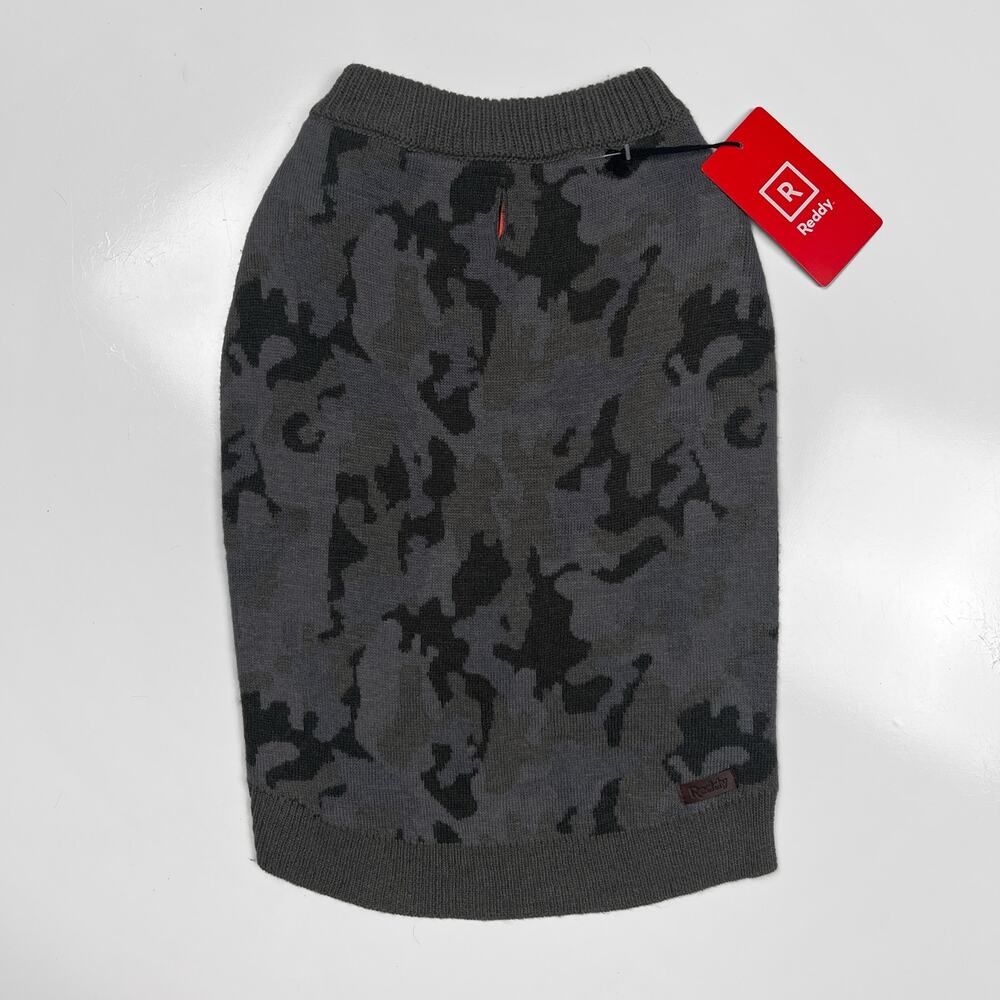 NWT Reddy Gray Camo Dog Sweater Pet Clothes Clothing Grey Camouflage